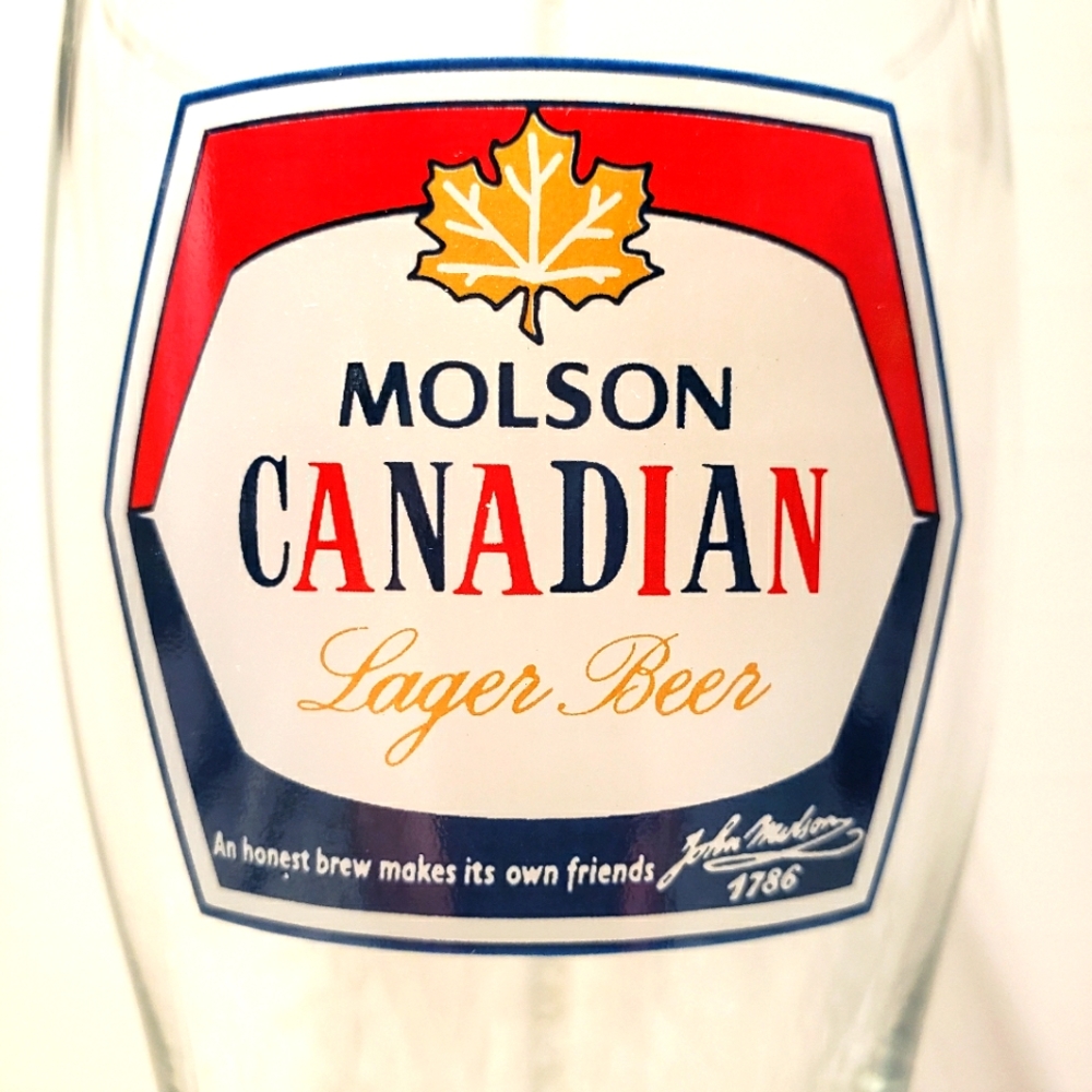 Molson Canadian beer glass.